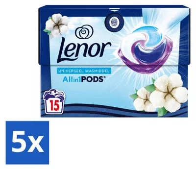 Produktbild von 5 x Lenor All-in-1 Pods Waschmittel - Baumwollfrisch - Vorteilspackung - 5 Stücke
