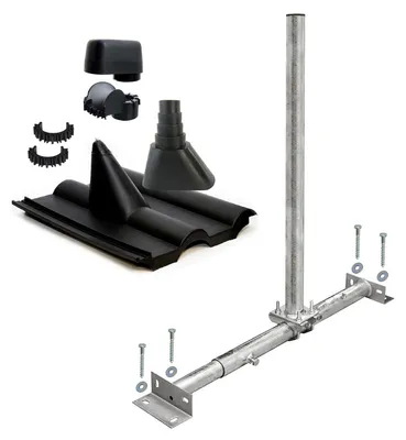 Produktbild von PremiumX X100-48F Dachsparrenhalter feuerverzinkt Frankfurter Set schwarz Kappe