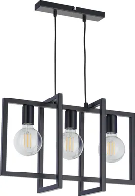 Zdjęcie produktu dla Lampa wisząca dekoracyjna geometryczna loft potrójna czarna Eden 3xE27 15W Sigma Lighting