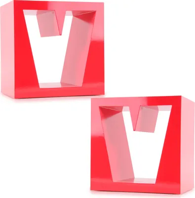 Produktbild von 2er Set MDF Wohnzimmerregale im V Design