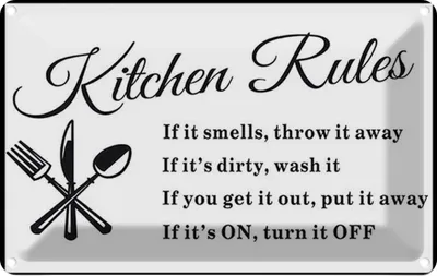 Produktbild von vianmo Blechschild 20x30 cm Kitchen Rules Küche Regeln