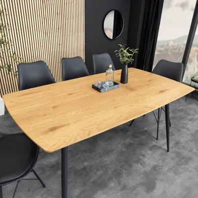 Produktbild von riess-ambiente Industrial Esstisch APARTMENT 120cm natur Wildeiche schwarzes Metallgestell für 4 Personen