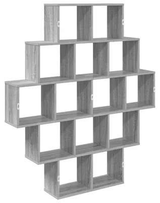 Immagine prodotto di vidaXL Scaffale a parete, colore Sonoma grigio, 120 x 20 x 136 cm, materiale: legno composito