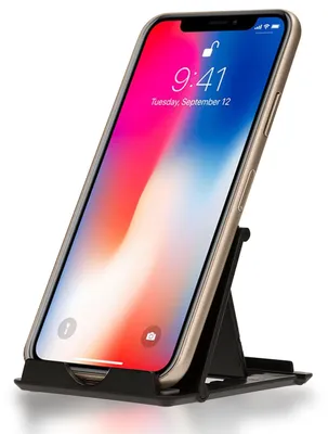 Image de NALIA Support de téléphone portable, Smartphone Stand Réglable, Kick Stand Pliable Noir