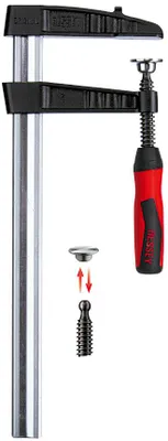 Produktbild von Tempergussschraubknecht TGK-2K Spann-W.1500mm A.120mm 2K-Griff 35x11mm BESSEY