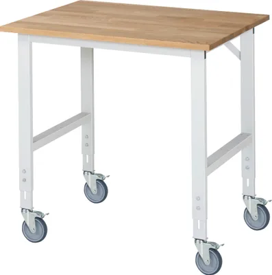 Produktbild von Rau Fahrbarer Arbeitstisch Tom (4 LR), B1000xT800xH910-1230mm, B-Platte-25mm