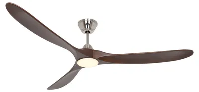 Produktbild von Deckenventilator CasaFan 318063 ECO GENUINO-L mit Licht 180cm Flügel Walnuss gebürstetem Chrom Motor
