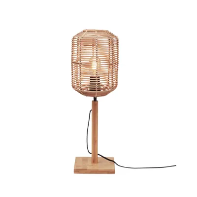 Produktbild von GOOD&MOJO - Tischleuchte Tanami - Bambus/Rattan - Ø18cm Tischlampe - Nachttischlampe, Wohnzimmer, Schlafzimmer