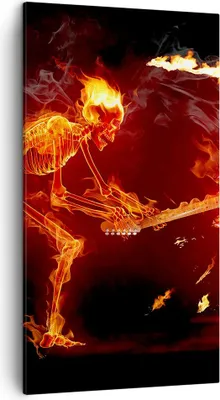 Produktbild von Bild auf Leinwand - Leinwandbild - Feuer Instrument Skelett - 45x80cm - Wand Bild - Wanddeko - Leinwanddruck - Bilder - Kunstdruck - Wanddekoration - Leinwand bilder - Wandkunst - PA45x80-0210