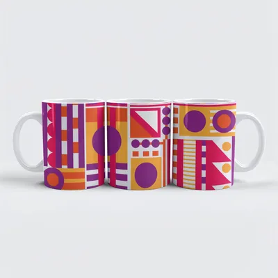 Produktbild von Tasse Option, geometrisches Muster, 330ml, H 95mm, Ø 80mm, spülmaschinen- & mikrowellenfest