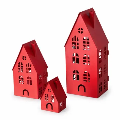Produktbild von Laterne Dover Rot 3-teiliges Set