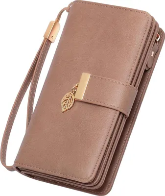 Produktbild von Damen Groß Viele Fächer, Leder Geldbeutel Damen Gross mit 24 Kartenfächer, RFID Frauen Portemonnaie Lang Damen Portmonee mit Handyfach und Reißverschl
