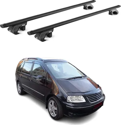 Image de Barres de toit transversales ABE pour VW Sharan 7M 7N 1995-2020 5 P Alu Noir 2x