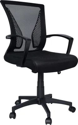 Produktbild von VOUNOT® Bürostuhl ergonomisch, Schreibtischstuhl mit Lendenwirbelstütze Schwarz
