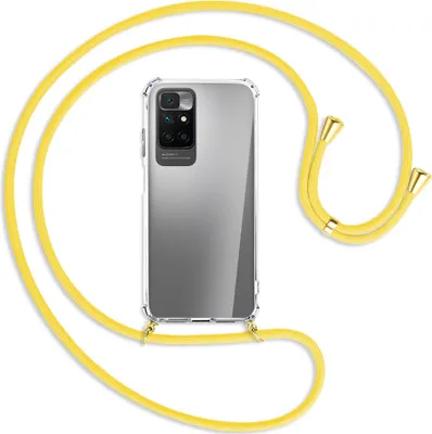 Produktbild von Handykette Backcover-Schutzhülle mit Band (Metall goldfarben) für Xiaomi Redmi 10 - gelb