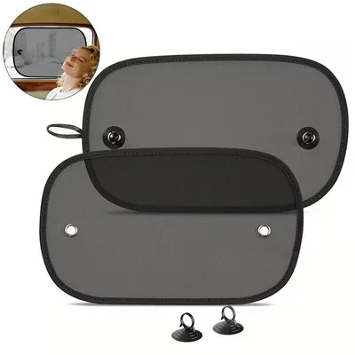 Produktbild von 2er Set Auto Sonnenschutz für Seitenscheiben, 50×30cm Sonnenschutz Auto mit UV Schutz für Baby&Kinder,mit Saugnäpfen und Tasche zur Aufbewahrung