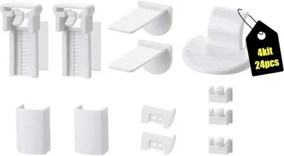 Produktbild von 24-teiliges Plissé-Ersatzteilsatz, universell einsetzbares Klemmfix-Befestigung mit Ersatzklemmen, Montagekit für Jalousien, Rolladenplissés ohne Bohren