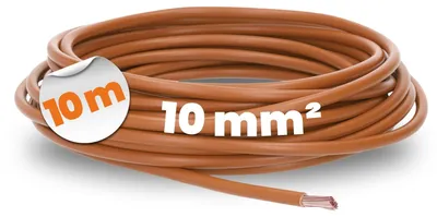 H07V-K 10 mm², 10 m, braun, flexible PVC-Verdrahtungsleitung