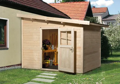 Produktbild von weka Gartenhaus 260 Gr.2, 28 mm, ET, Farbe:naturbelassen, Dachform:Pultdach