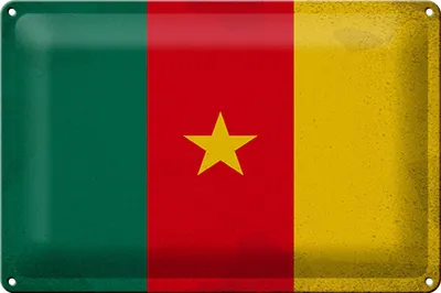 Produktbild von Blechschild Flagge Kamerun 30x20cm Flag of Cameroon Vintage
