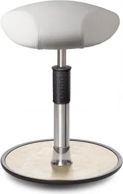 Produktbild von Sitz- Stehhocker Free Regular Triangel Boxmark Leder Weiß chrom /cremeweiß.
