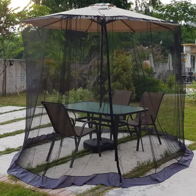 Produktbild von Patio Umbrella Netting 230CM Höhe Polyester Mesh Parasol Schutzschirm Fit 250-300CM Regenschirme