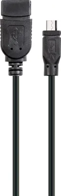 Produktbild von Schwaiger 0.1m USB 2.0 A - Micro-B, 0,1 m, USB A, Micro-USB B, USB 2.0, Männlich/Weiblich, Schwarz