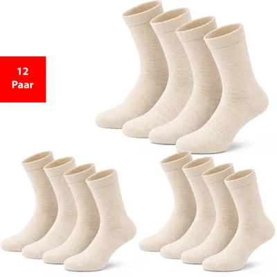 Produktbild von Socken Leinensocken Herren & Damen Handgekettelte Spitze Sommersocken Set - 43-46 12 Paar