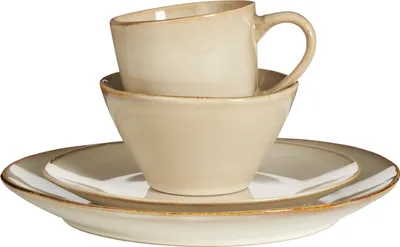 Produktbild von Mica Decorations Racco Geschirrset für 4 Personen - Steingut - Beige