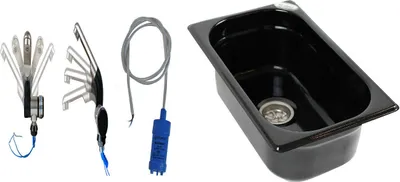 Image de Evier 265x160x100 + robinet pompe immergée camping évier lavabo T4/5/6