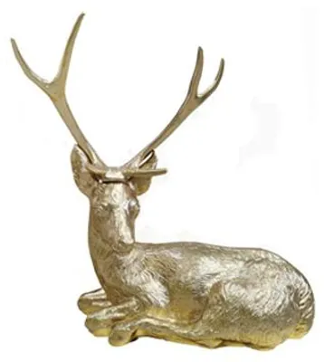 Image de Figurine Statue Statues Cerf Jardin Statues Sculptures Or