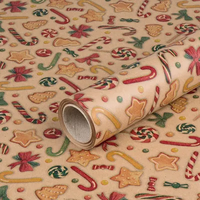 Produktbild von Geschenkpapier für Weihnachten, Weihnachtsgebäck, Braun, 0,70 x 10 m