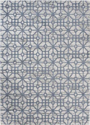 Immagine prodotto di Tappeto Crema, Blu Mazovia - Geometrico moderno - Tappeto per soggiorno, camera da letto, ufficio - 120 x 170 cm