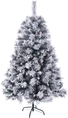 Produktbild von SVITA Weihnachtsbaum künstlich Schnee Tannenzapfen Beeren inkl. Ständer 150cm