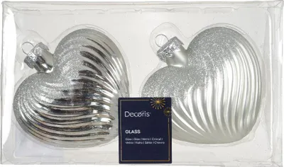 Productafbeelding van Orn.gls hart l9.8b4h9.5cm zlvr 2st Decoris