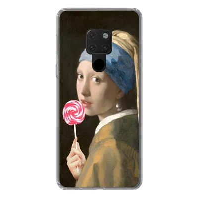 Produktbild von MuchoWow® Handyhülle Schutzhülle Hülle für Huawei P40 Lite Das Mädchen mit dem Perlenohrring - Vermeer - Lollipop Silikon Softcase Handy Hülle - Handy
