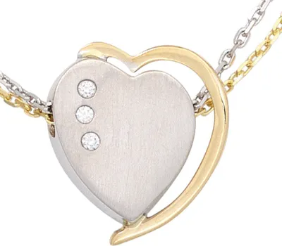 Produktbild von Anhänger Herz mit 3 Diamanten Brillanten 585 Gelbgold & Weißgold Goldanhänger
