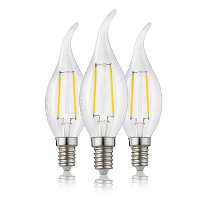 Produktbild von LED Birne Glühlampe Leuchtmittel C35 Lampe E27 Warmweiß 2700 K 2 W klar 3er Set