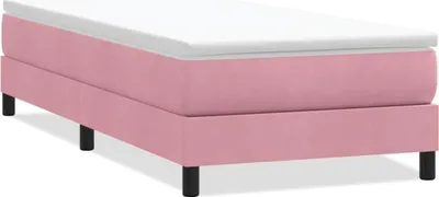 Zdjęcie produktu dla Łóżko Box Spring Bez Materaca Różowe 90X210 Cm Aksamit Lumarko!