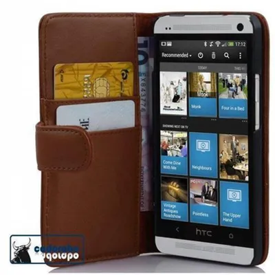 Zdjęcie produktu dla Cadorabo Etui ochronne do HTC ONE M7 w kolorze brązowym Etui ochronne na telefon komórkowy Etui książkowe Etui Cover