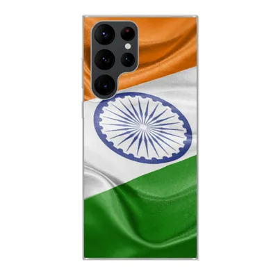Produktbild von MuchoWow® Handyhülle Schutzhülle Hülle für Samsung Galaxy S22 Ultra Nahaufnahme der Flagge von Indien Silikon Softcase Handy Hülle - Abbildung