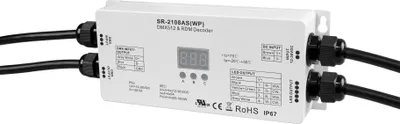 Produktbild von SR-2108AS-WP DMX512 und RDM Decoder 4-Kanal 5A IP67 wasserdicht 12-36V DC