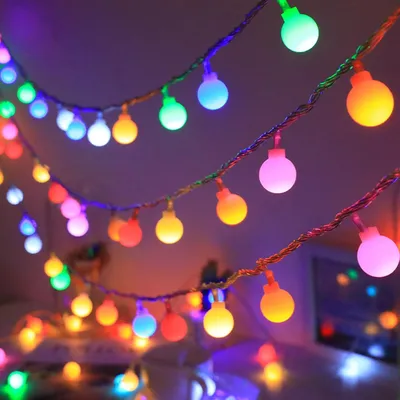 Productafbeelding van Campinglichtsnoer 3m - 30 LED - Op Batterijen - RGB meerkleurig - Kerst - Binnen en Buiten