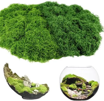 Zdjęcie produktu dla Mieszanka sztucznej trawy do akwarium, dekoracja, 200 g, tworzywo sztuczne, 2 kolory, zielony