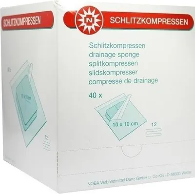 Obrázek produktu pro SCHLITZKOMPRESSE AUS MULL 10x10cm 12fach steril, 40X2 St KOM