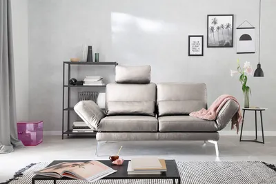 Produktbild von KAWOLA Sofa HURRICANE 2-Sitzer Leder hellgrau