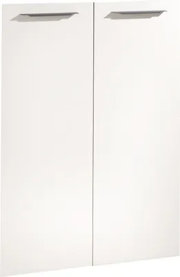Produktbild von Türenset - 75 x 105 cm - Weiß Hochglanz - Grau - mit 2 Griffen - 2er Set