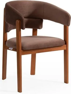 Obrázek produktu pro Hnědá designová židle do jídelny Textilní židle Designové dřevěné nohy