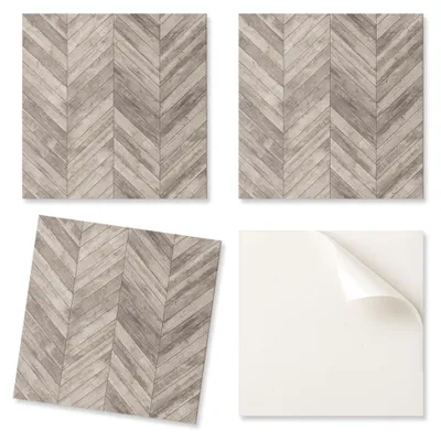 Produktbild von Selbstklebendes Vinylfliesen-Set im Fischgrät-Dielenmuster, 20 x 20 x 20 cm