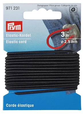 Produktbild von Prym Elastic-Kordel, Schwarz, 3 m, 1 Stück(e)